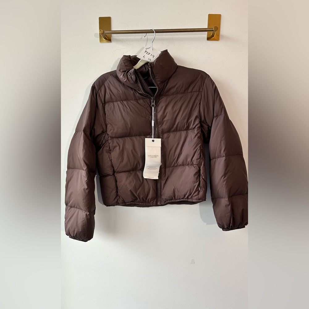 GOUCHION Brown Cropped Duck Down Puffer Jacket sz m- L